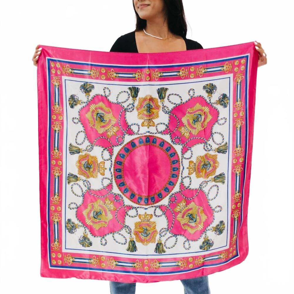 NEW PRETTY SIMPLE women's napa valley boho satin scarf in pink